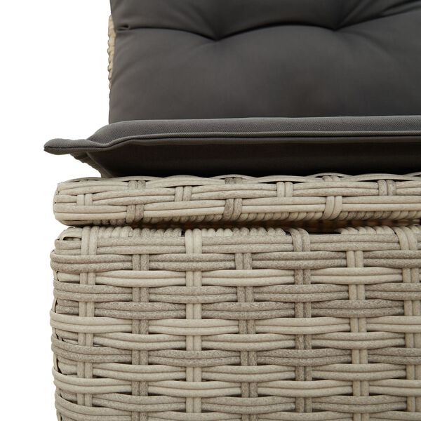 vidaXL 7-delt havemøbel sæt med puder lysegrå poly rattan&&vidaXL 2-personers havemøbel med puder grå poly rattan