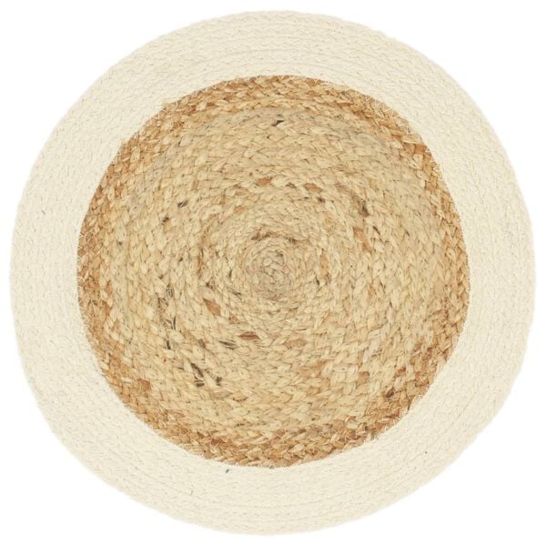 vidaXL dækkeservietter 6 stk. rund 38 cm jute og bomuld naturfarvet