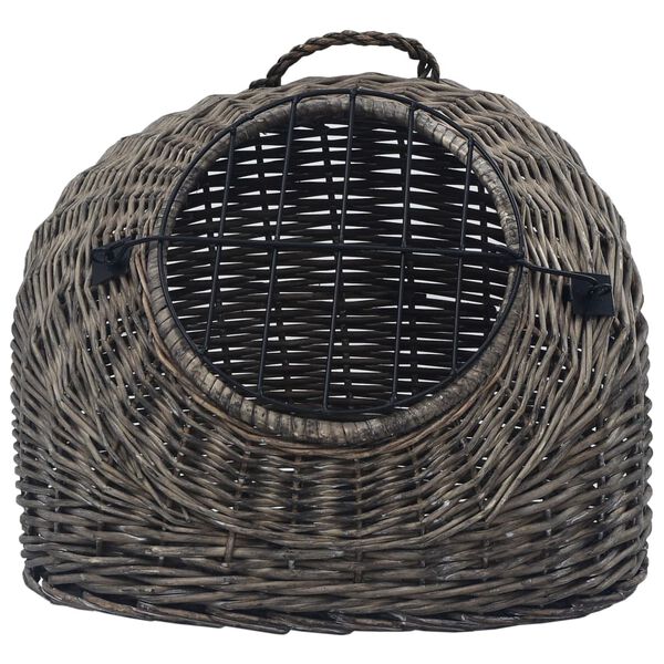 vidaXL kattetransport 45x35x35 cm naturpil grå