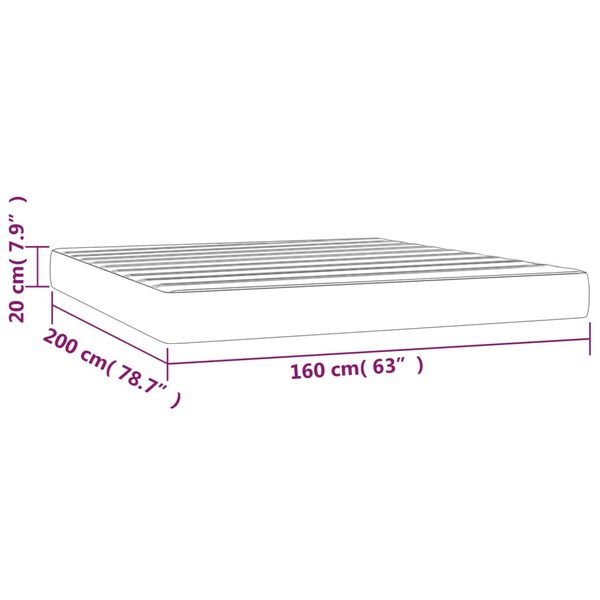 vidaXL springmadras med pocketfjedre 160x200x20 cm stof cremefarvet