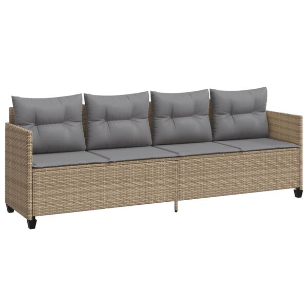 vidaXL loungesofa med hynder polyrattan beige