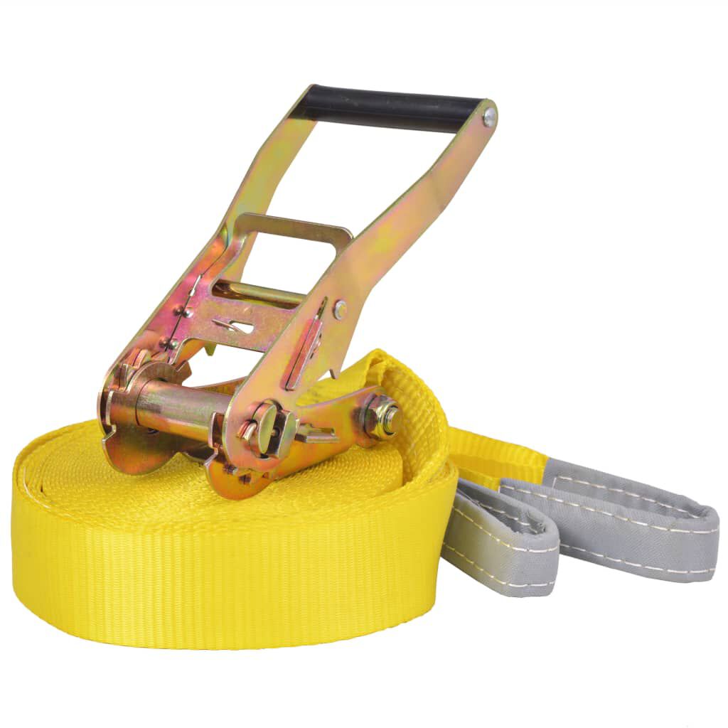 vidaXL slackline 15 m x 50 mm 150 kg gul