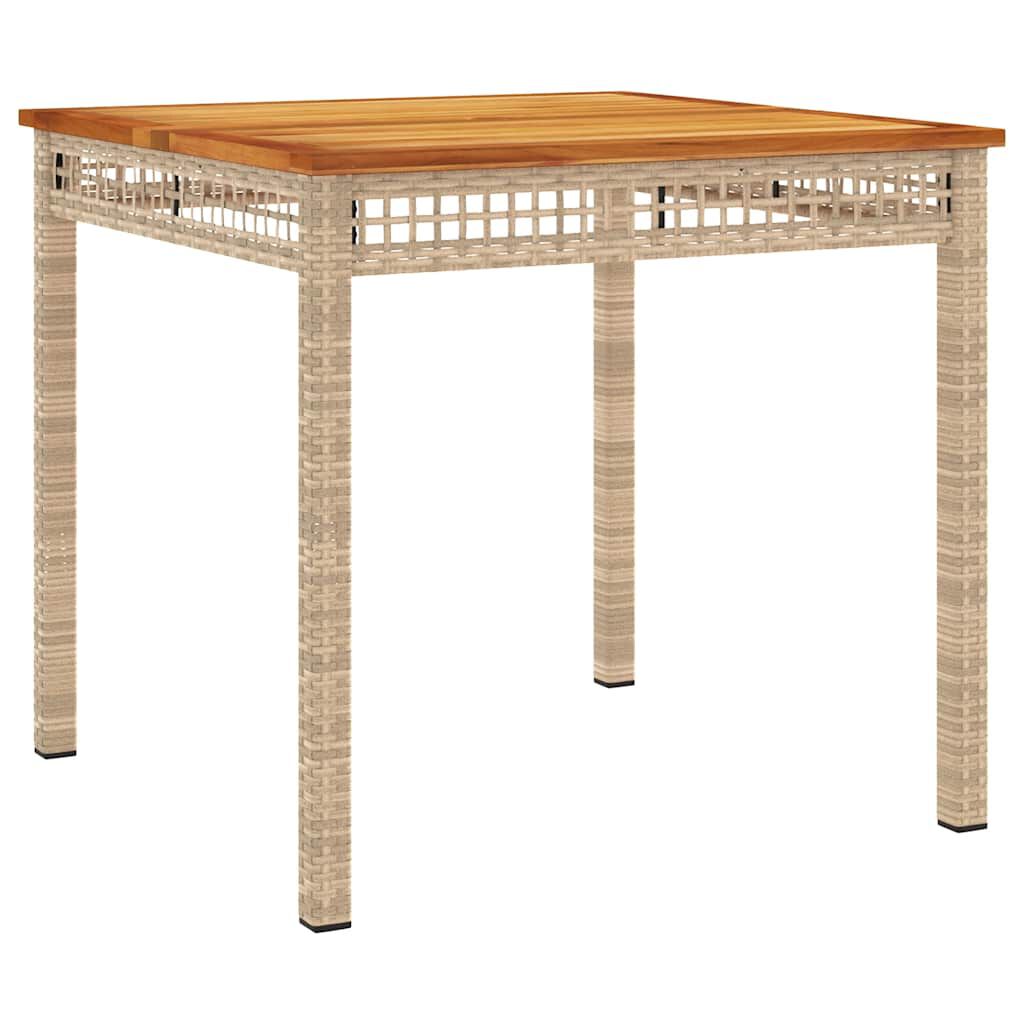 vidaXL spisebordssæt til haven 3 dele med hynder polyrattan beige