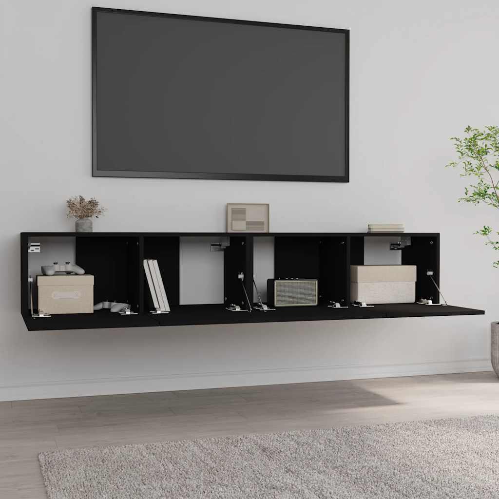 vidaXL tv-borde 2 stk. 80x30x30 cm konstrueret træ sort