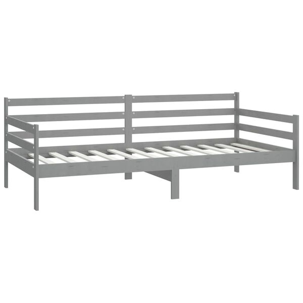 vidaXL daybed 90x200 cm massivt fyrretræ grå