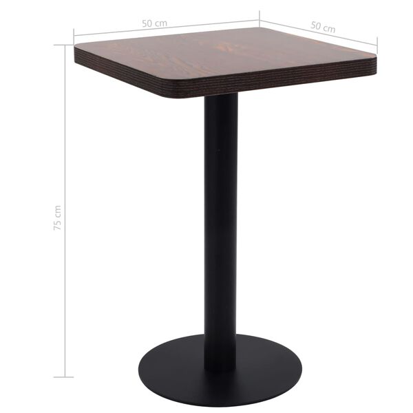 vidaXL bistrobord 50x50 cm MDF mørkebrun