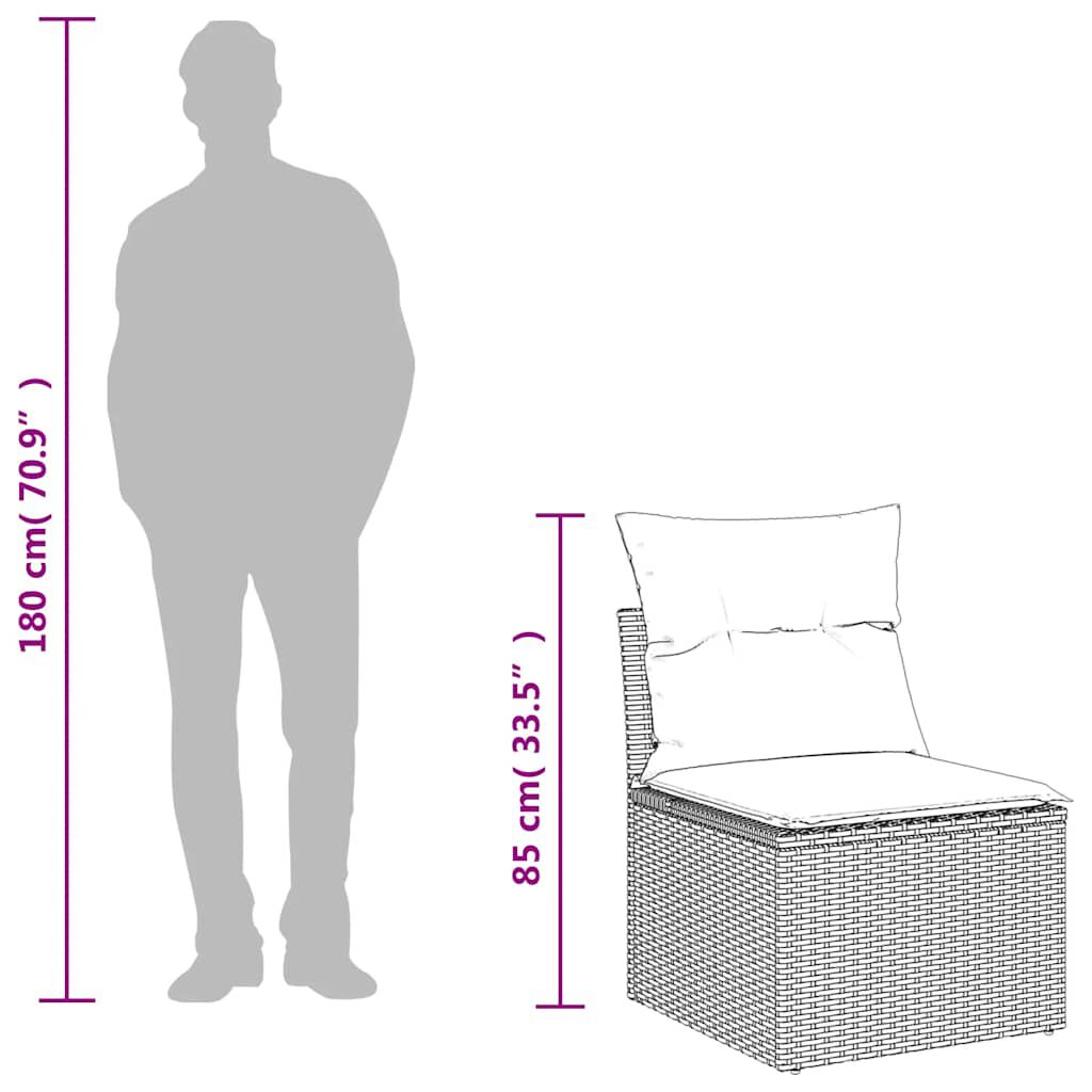 vidaXL sofasæt til haven 8 dele med hynder polyrattan akacietræ beige