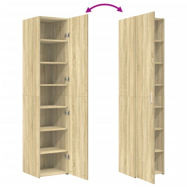 vidaXL højskab 40x42,5x185 cm konstrueret træ sonoma-eg