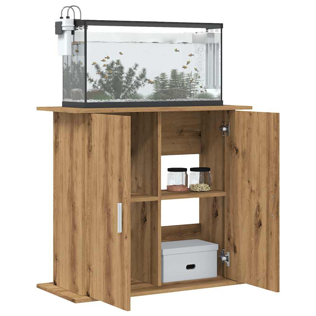 vidaXL akvariebord 81x36x73 cm konstrueret træ antikt eg