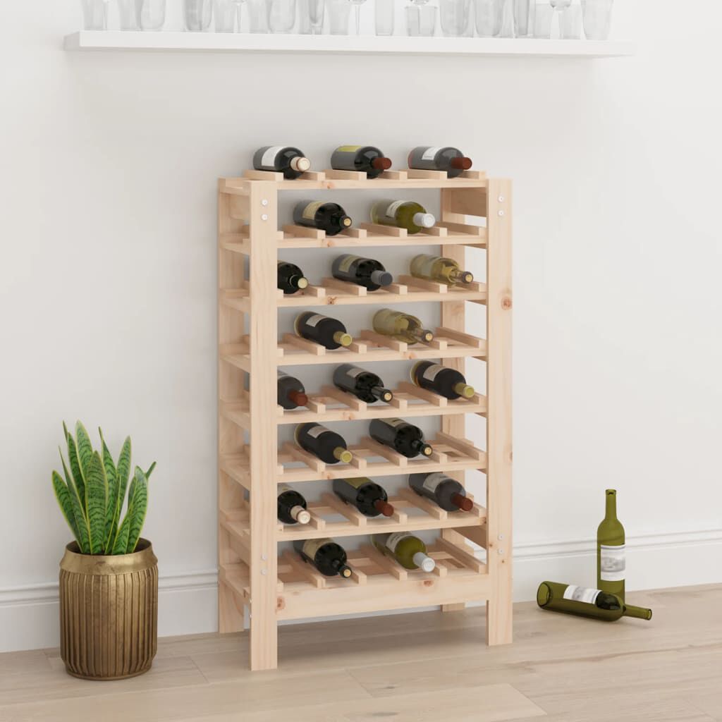 vidaXL vinreol 61,5x30x107,5 cm massivt fyrretræ