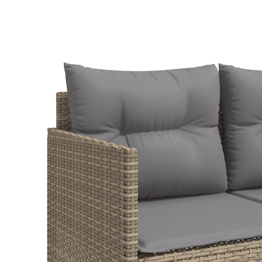 vidaXL loungesofa med hynder polyrattan beige