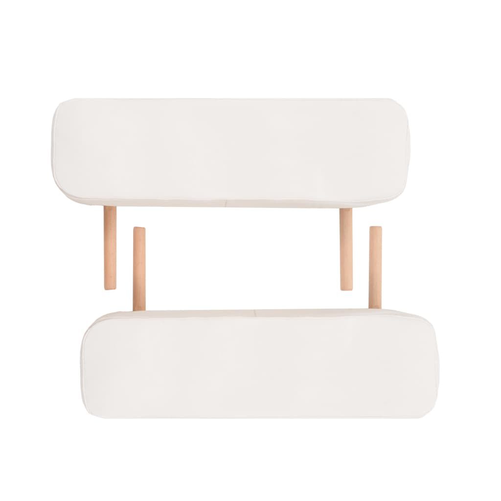 vidaXL sammenfoldeligt massagebord 3 zoner 10 cm tyk hynde hvid