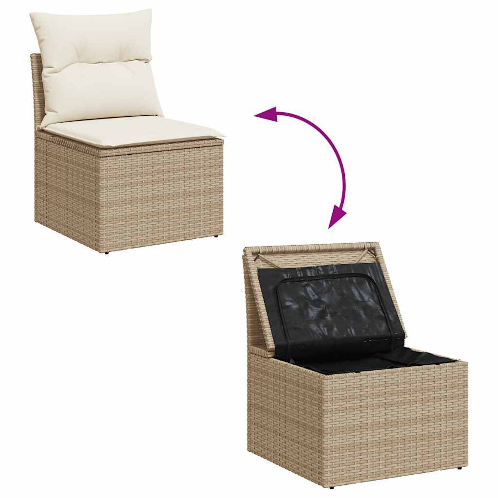 vidaXL sofasæt til haven 8 dele med hynder polyrattan akacietræ beige