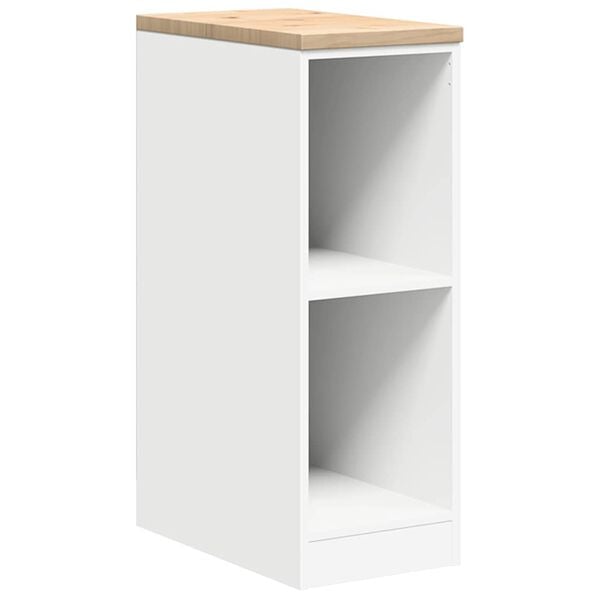 vidaXL Garageopbevaringsskab Hvid 30x51x85 cm Massivt træ Fyrretræ