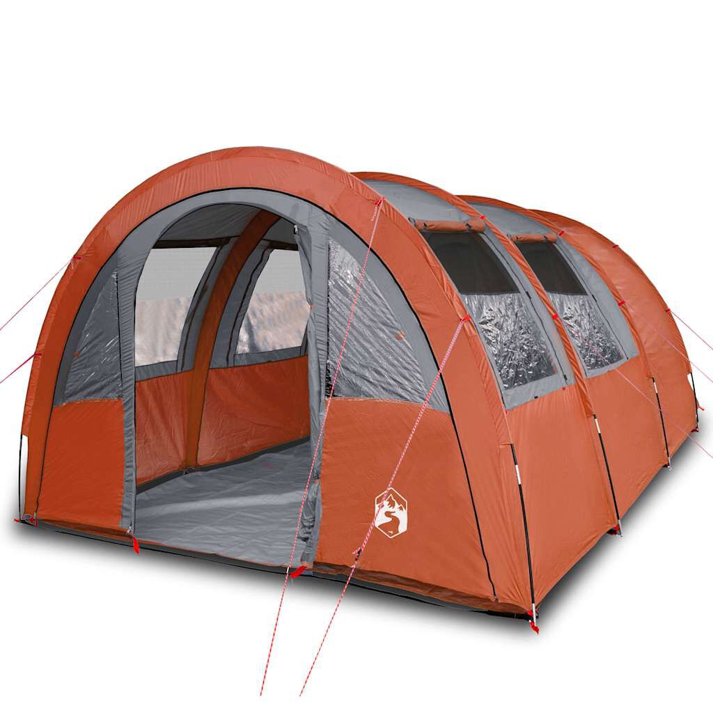 vidaXL 4-personers campingtelt vandtæt grå og orange