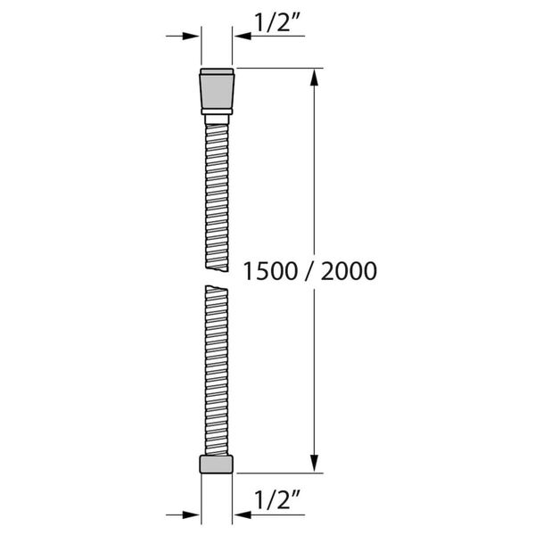 Tiger Excellencehose bruseslange 150 cm børstet rustfrit stål