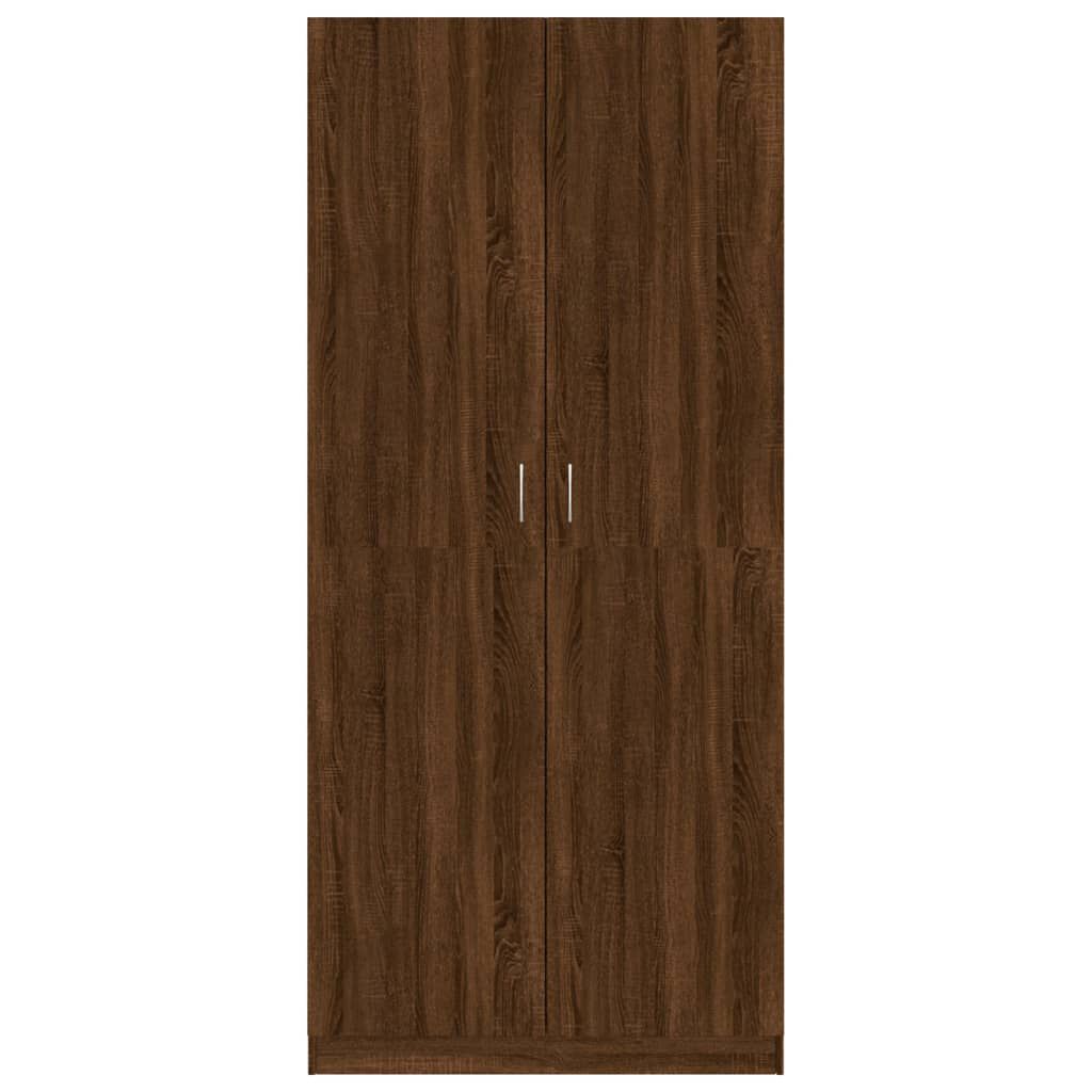 vidaXL klædeskab 90x52x200 cm konstrueret træ brun egetræsfarve