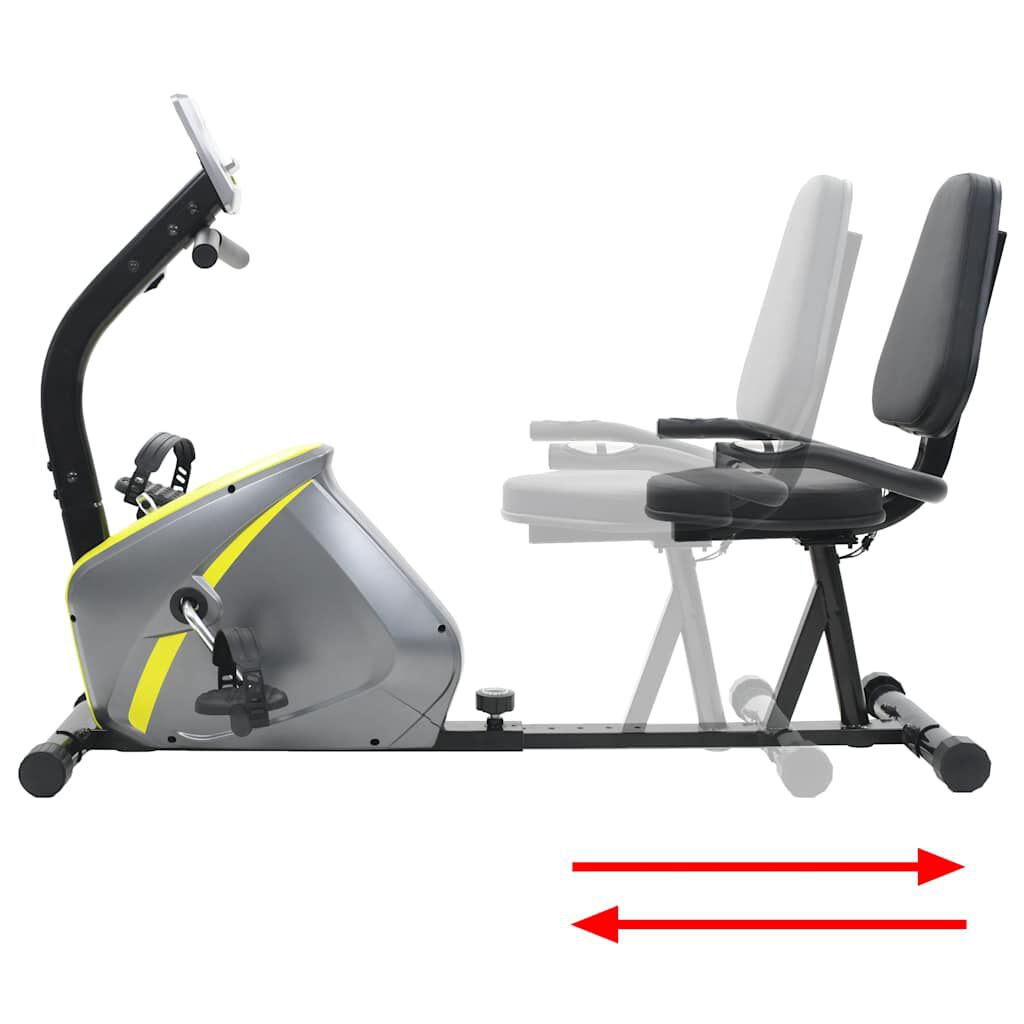 vidaXL magnetisk liggende motionscykel med pulsmåler