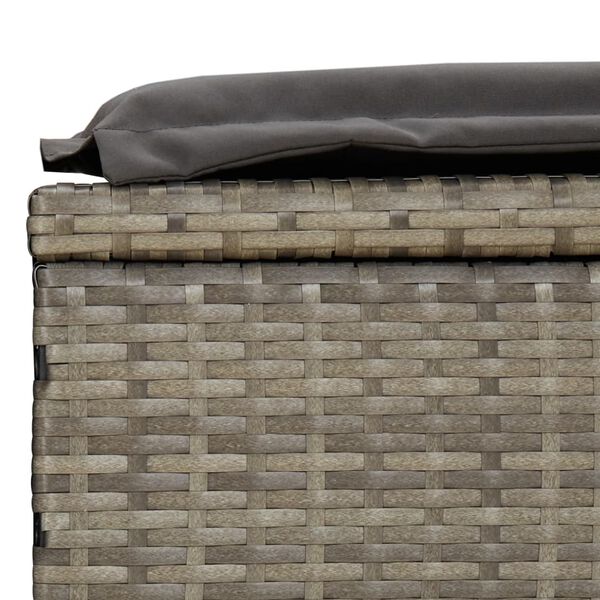 vidaXL liggestol med foldbart tag 213x63x97 cm polyrattan grå