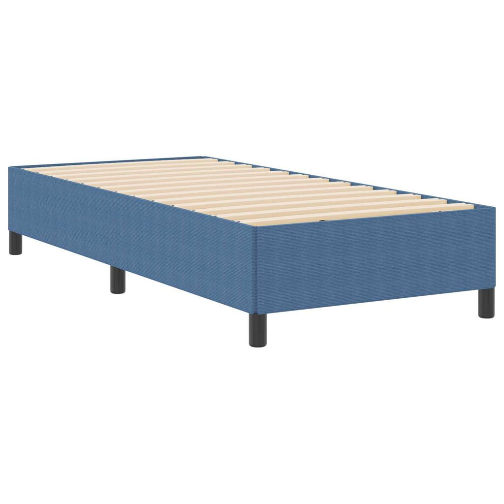 vidaXL Sengestel Blå 90x200 cm Corduroy Stof