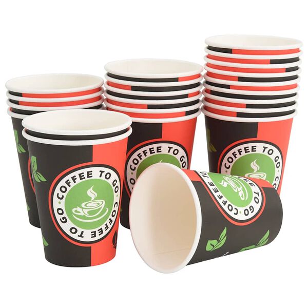 vidaXL papirkaffekopper 1000 stk. 12oz 300ml rød og sort