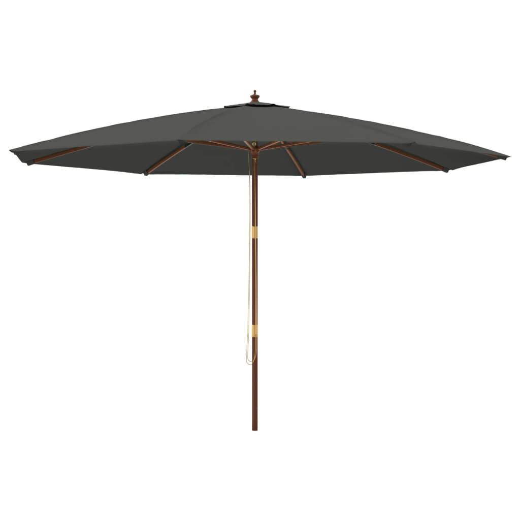 vidaXL haveparasol med træstang 400x273 cm antracitgrå