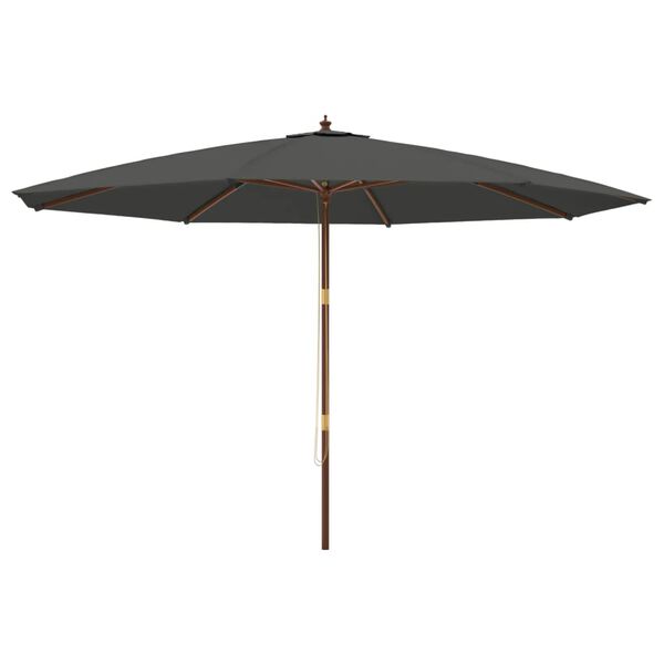 vidaXL haveparasol med træstang 400x273 cm antracitgrå