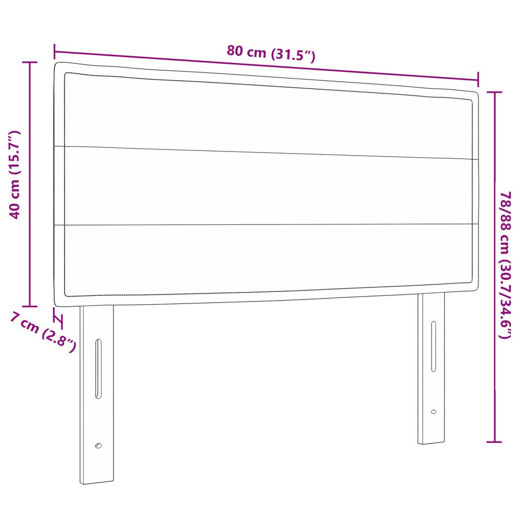 vidaXL Hovedgærde Linjedesign Creme 80 cm Stof