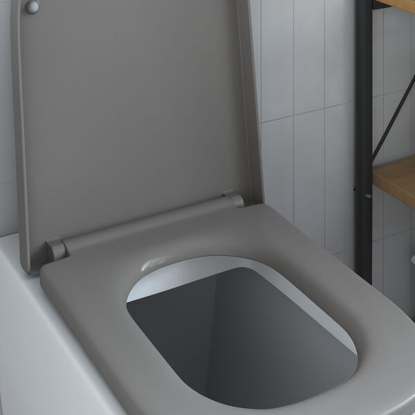 vidaXL Quick Release Toiletsæde med Soft Close Duroplast Grå