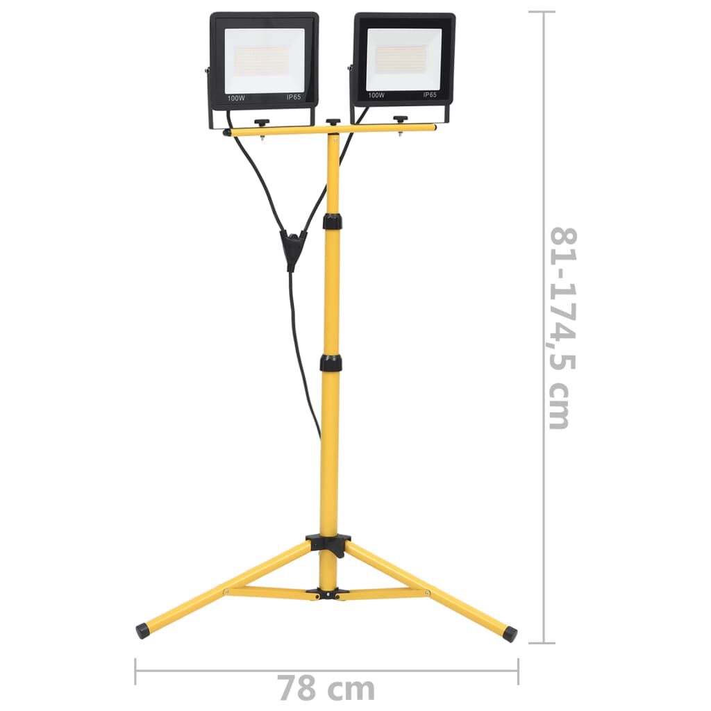 vidaXL LED-projektør med stativ 2x100 W varm hvid