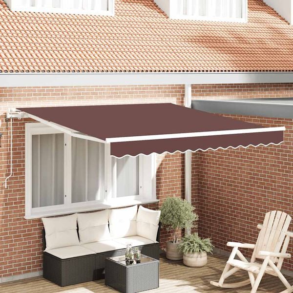 vidaXL markise 300x250 cm automatisk betjening brun