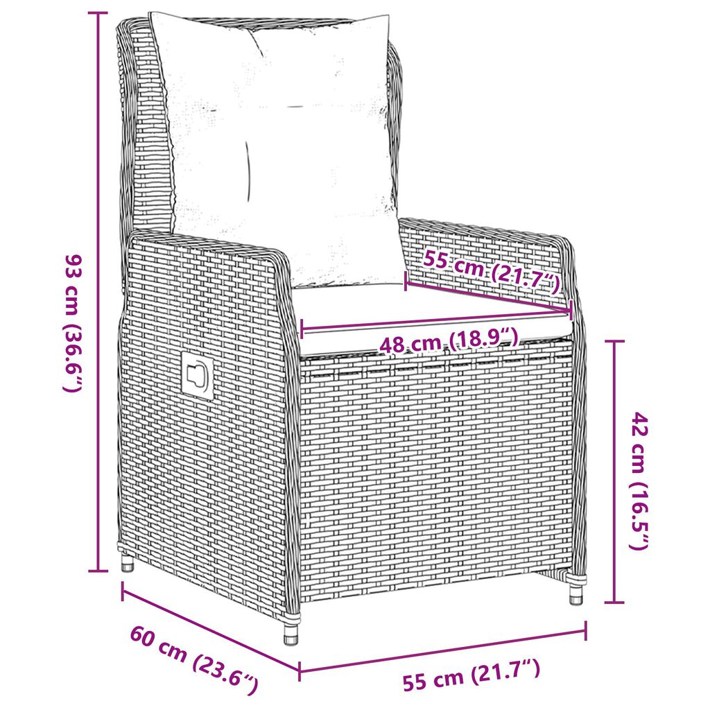 vidaXL 5 Stk Havemøbler Spisesæt Beige Polyrattan&&vidaXL Havemøbel Bord Sort 140x80x73 cm Tempereret Glas