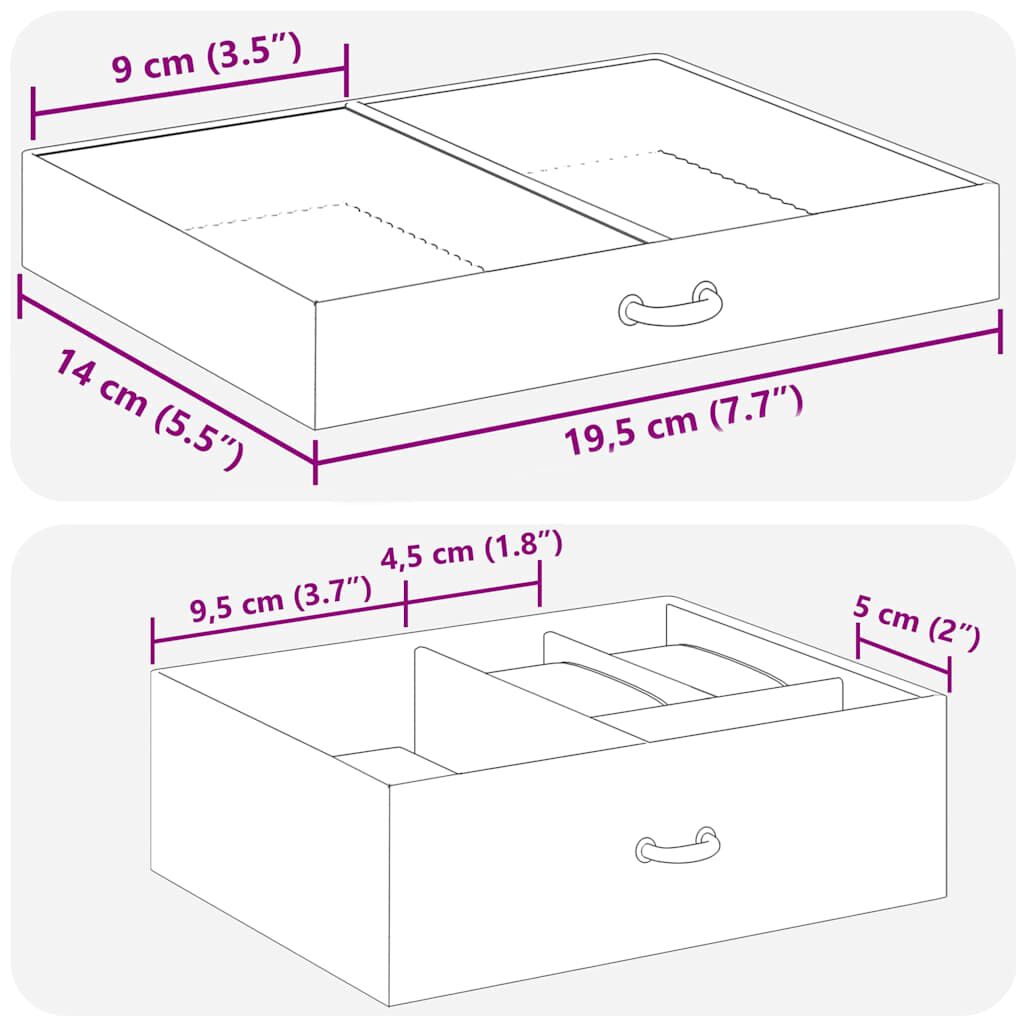 vidaXL smykkeskrin 3-lags med spejl låsbar 26x18x17,5 cm hvid