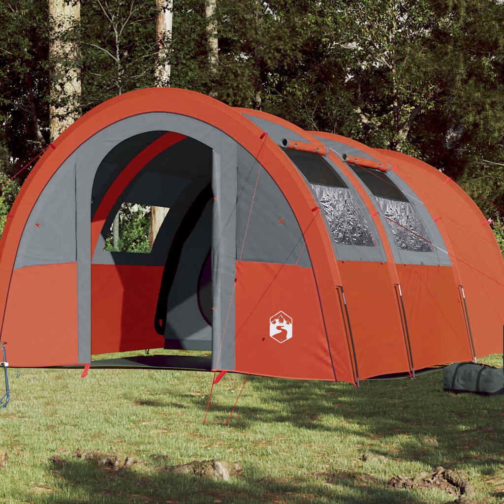 vidaXL 4-personers campingtelt vandtæt grå og orange