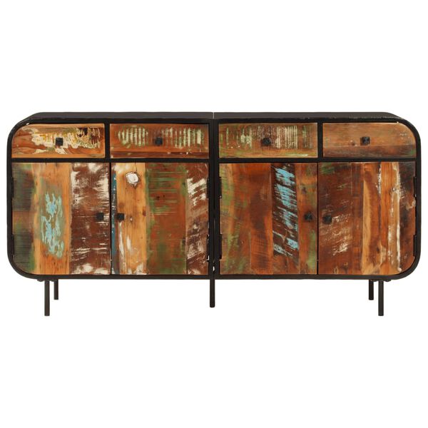vidaXL skænk 140x35x70 cm massivt genbrugstræ og metal
