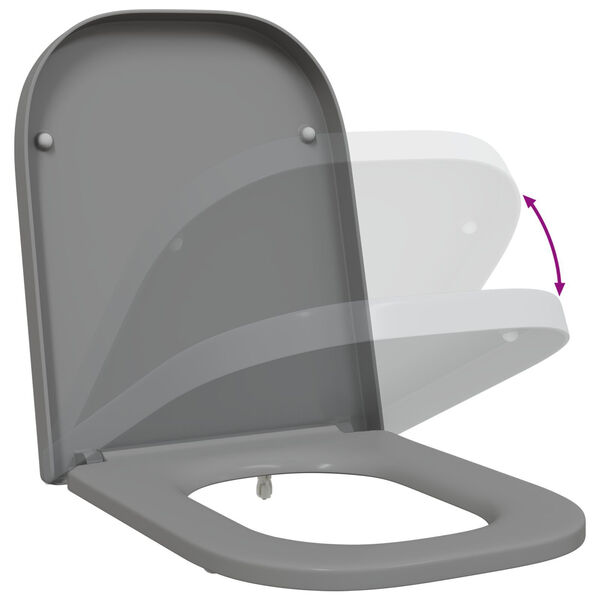 vidaXL Quick Release Toiletsæde med Soft Close Duroplast Grå