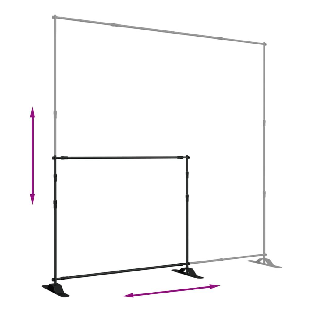 vidaXL stativ til fotobaggrund 254x243 cm stål sort