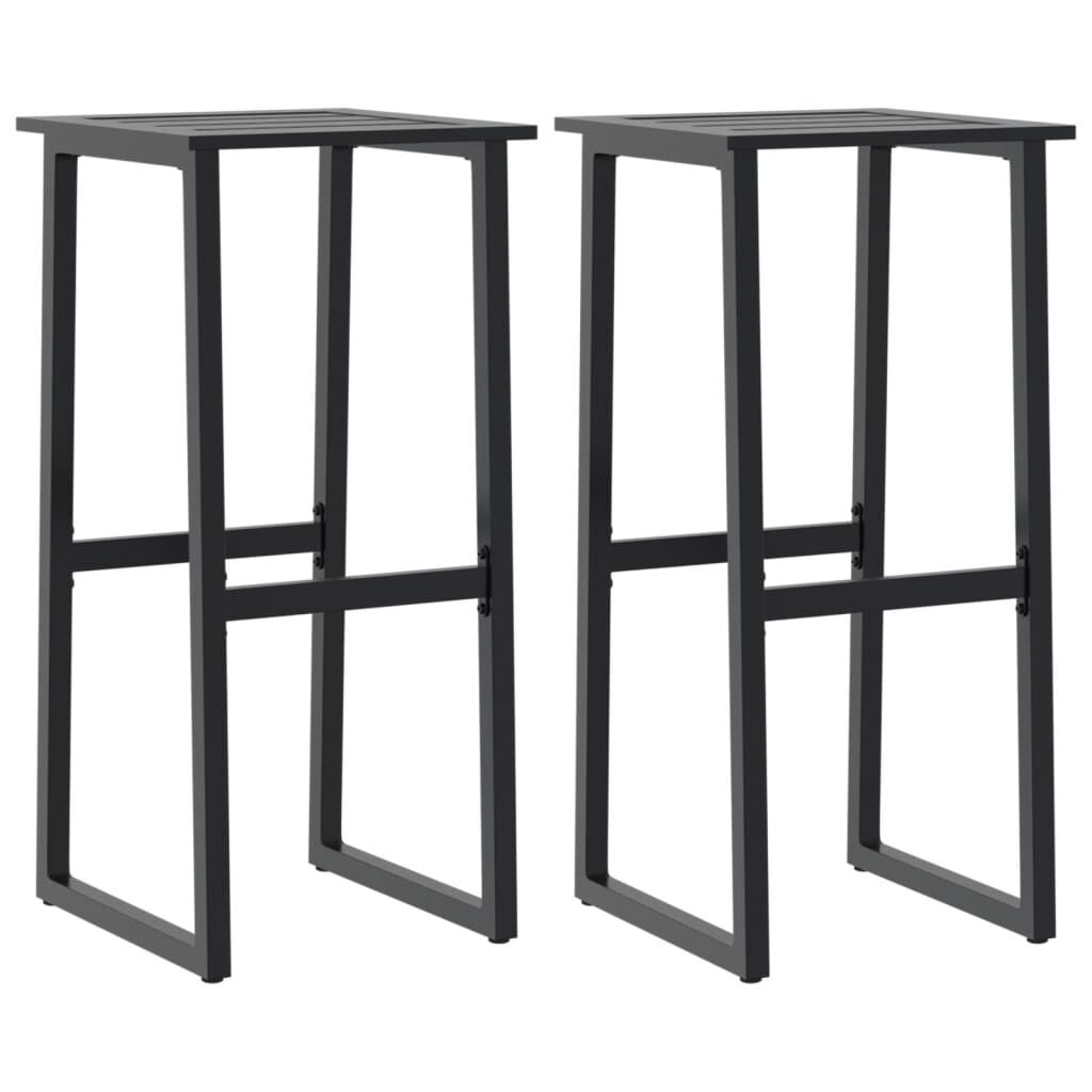 vidaXL barstole 2 stk. 38x38x80 cm pulverlakeret stål sort