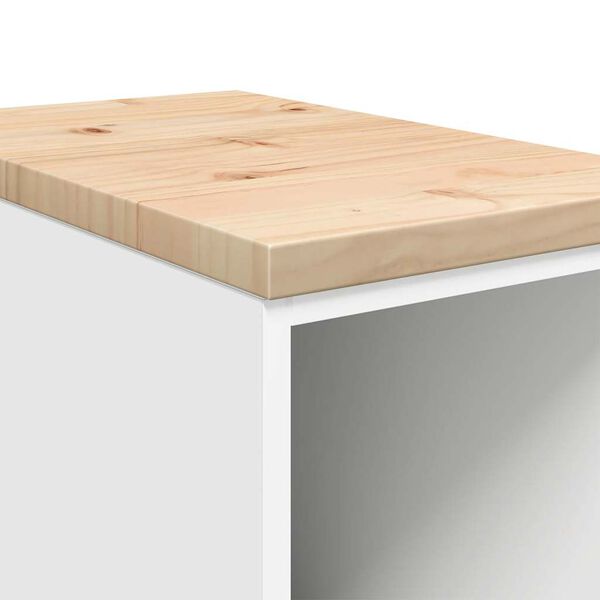 vidaXL Garageopbevaringsskab Hvid 30x51x85 cm Massivt træ Fyrretræ