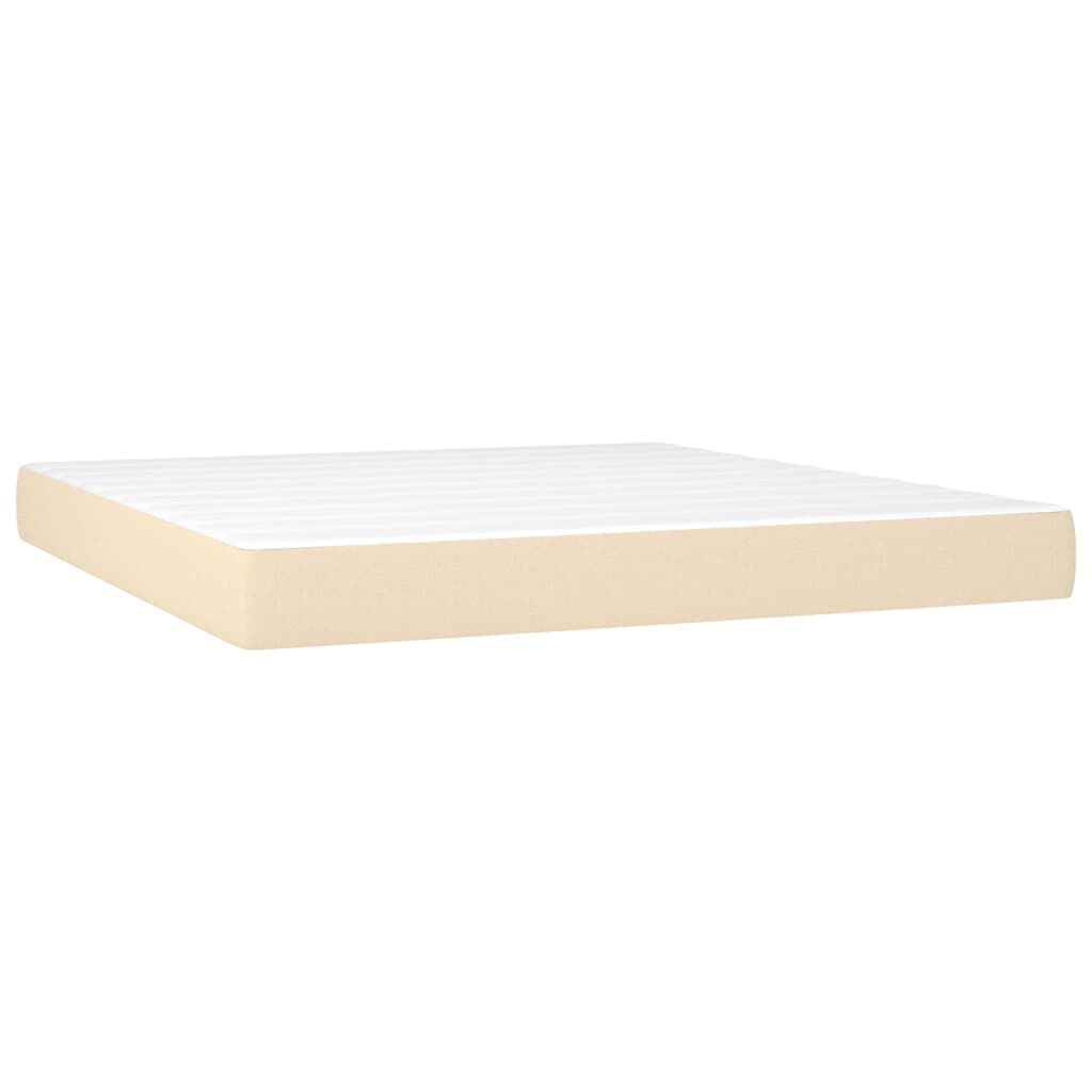 vidaXL springmadras med pocketfjedre 160x200x20 cm stof cremefarvet