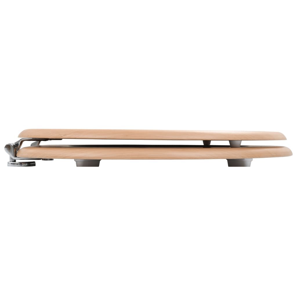 vidaXL toiletsæde med låg MDF bambusdesign