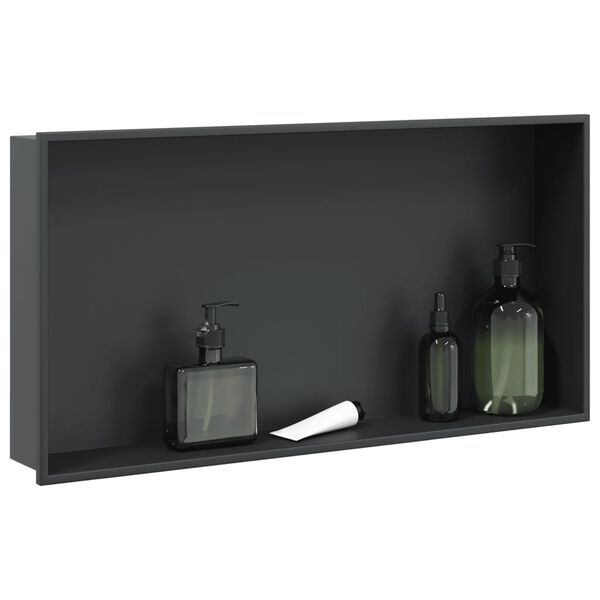 vidaXL brusehylde 62x32x9 cm rustfrit stil matsort