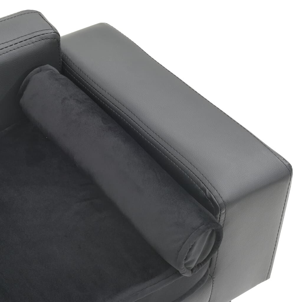 vidaXL hundesofa 81x43x31 cm plys og kunstlæder grå