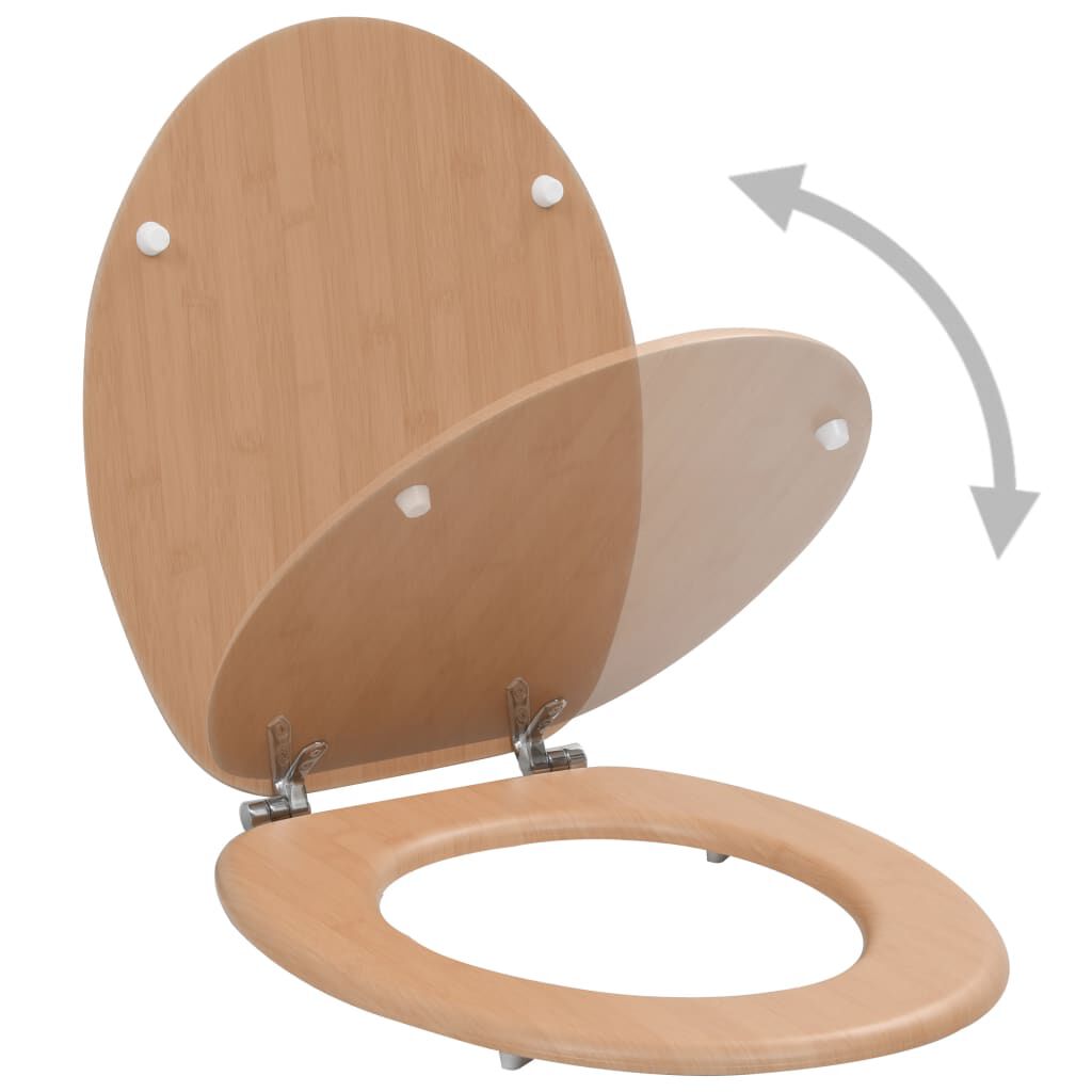 vidaXL toiletsæde med låg MDF bambusdesign