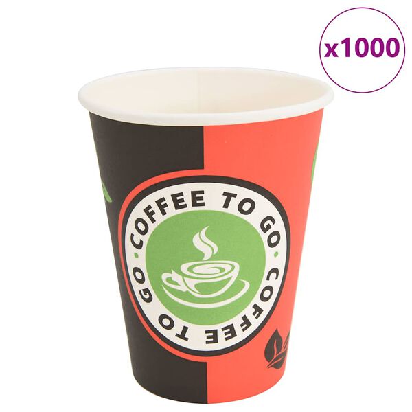 vidaXL papirkaffekopper 1000 stk. 12oz 300ml rød og sort