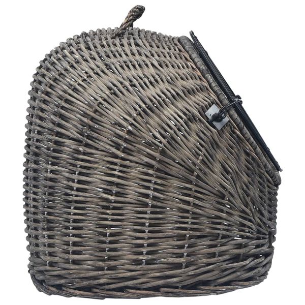 vidaXL kattetransport 45x35x35 cm naturpil grå