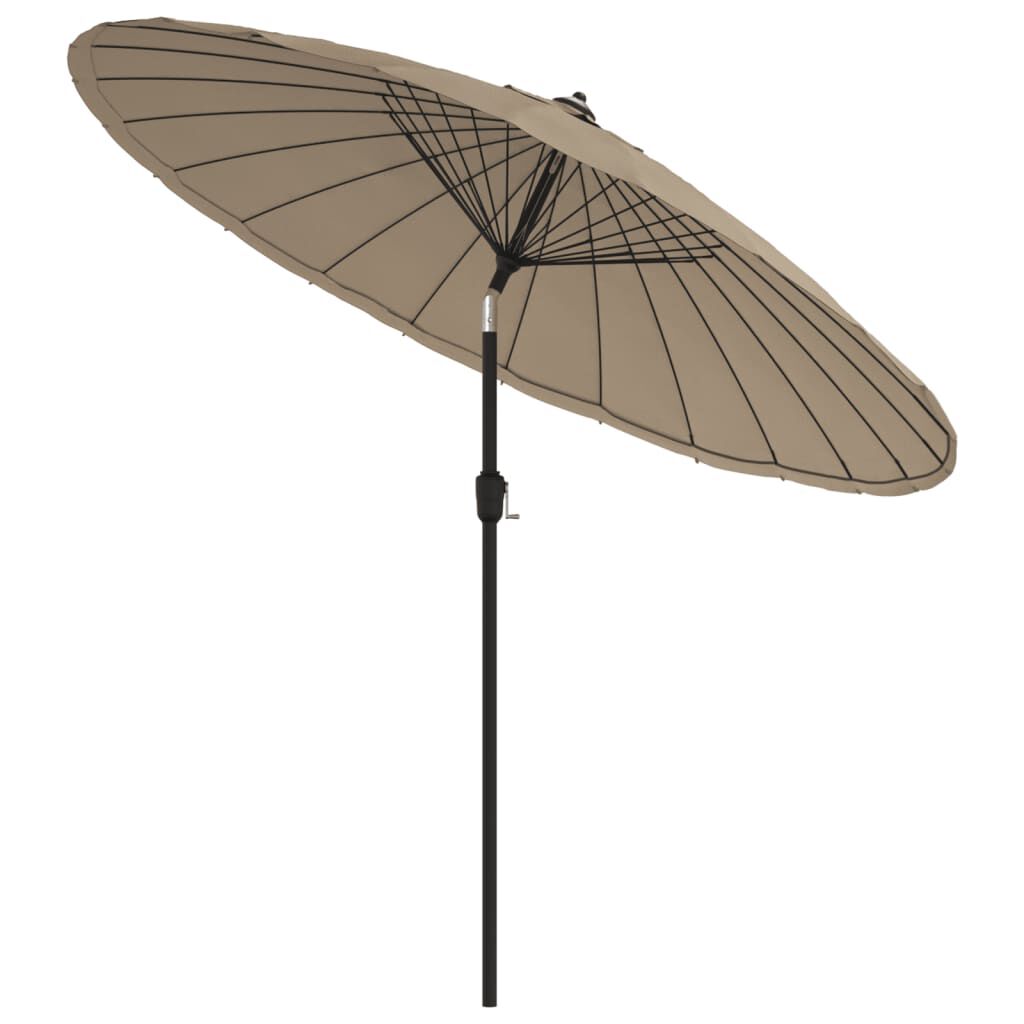 vidaXL parasol med aluminiumstang 270 cm gråbrun