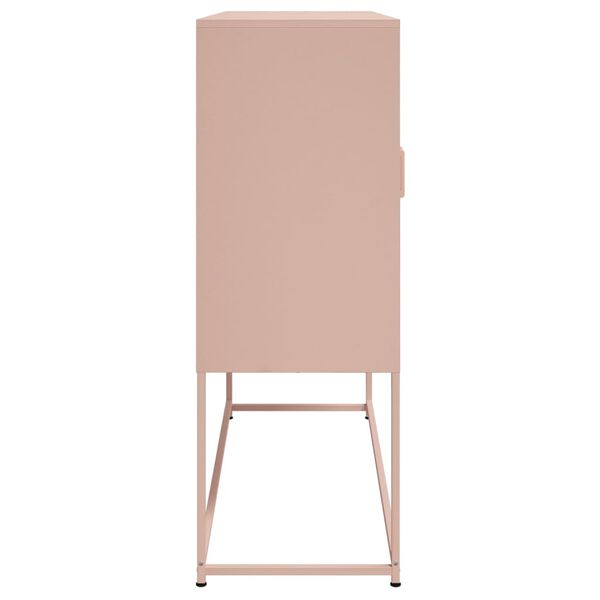 vidaXL højskab 100,5x39x107 cm stål lyserød