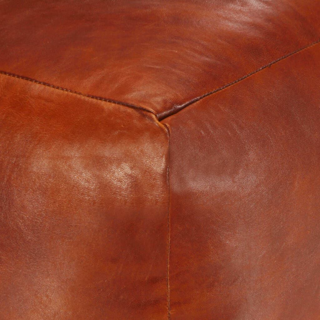 vidaXL puf 40 x 40 x 40 cm ægte gedeskind gyldenbrun