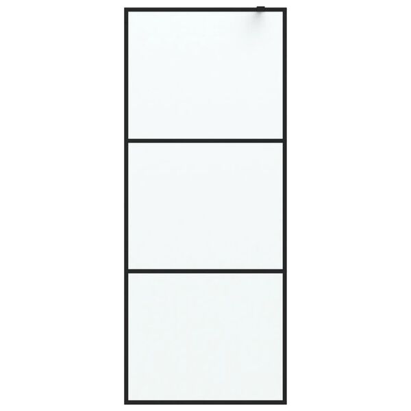 vidaXL brusevæg 80x195 cm matteret sikkerhedsglas sort